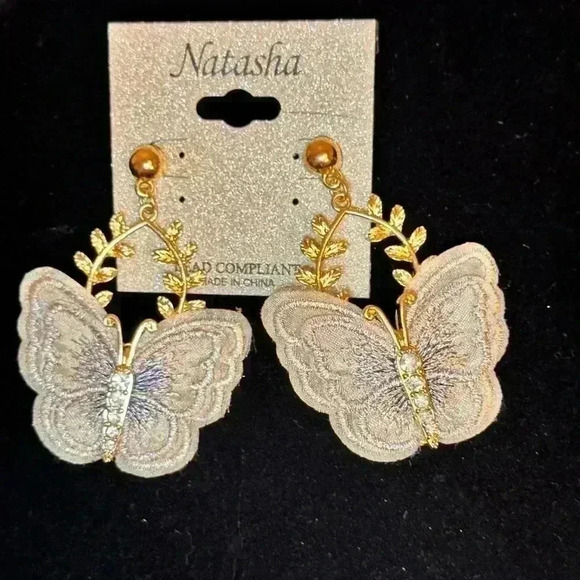 NWT Natasha Butterfly Earrings (P344) - Picture 1 of 9